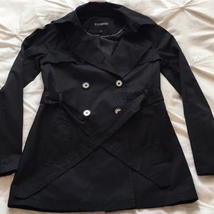 Express belted trench coat (Black XS)